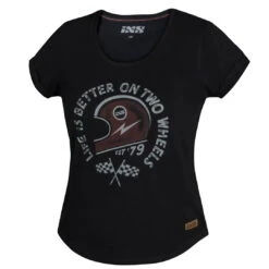 IXS Damen T-Shirt On Two Wheels - Schwarz-rot